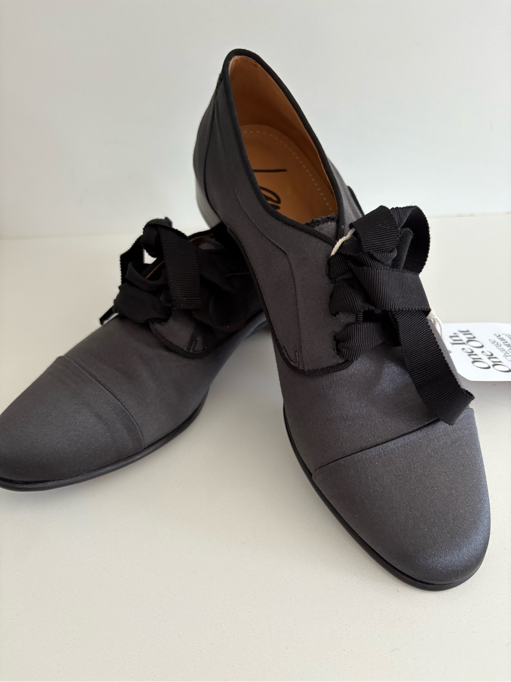 Lanvin 2011 Silk Satin Derby Shoes Ribbon Laces EU 37.5 Rare Archive